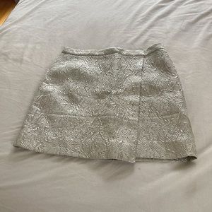 J Crew Metallic Faux Wrap Mini Skirt